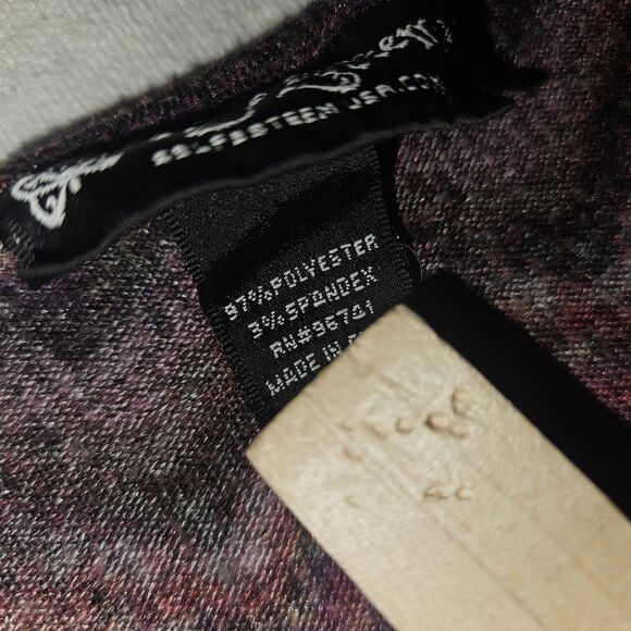 Self Esteem Sz SM Y2k Chevron Top Wide Sleeve Flowy Blouse Burgundy Neutral Boho - Picture 5 of 8